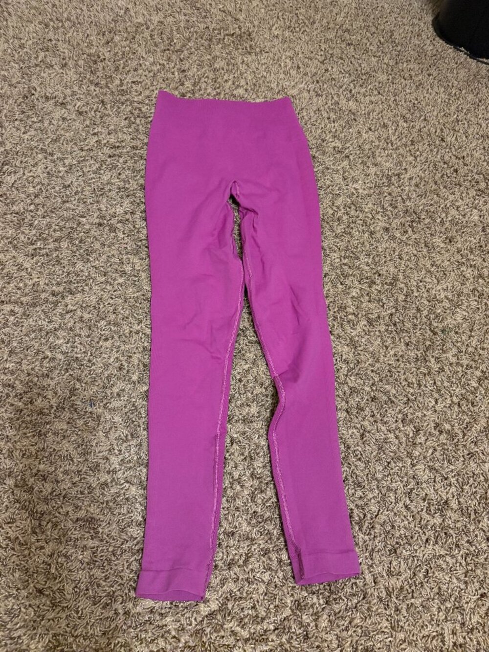 Lululemon Leggings Raspberry Purple Estimated Size 0 Ankle Length Ribbed Waist